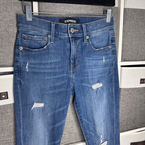 Express Cropped Legging Mid Rise Jeans Size 2 - Picture 11 of 14